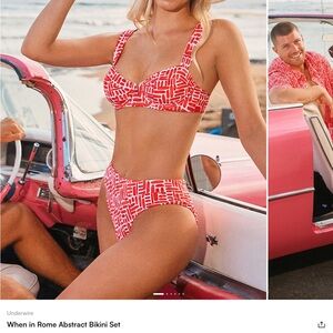 CUPSHE When In Rome Abstract BOTTOMS ONLY bikini